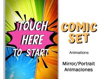 Comic Superhero Set Magic Mirror Booth Animations