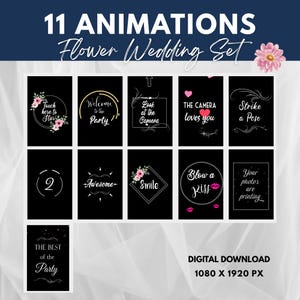 Flowers Wedding Animations Set for Mirror Booth and Photo Booth.