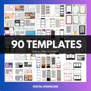 90 Template 2&quot;x6&quot; and 4&quot;x6&quot; Party Wedding Pack to Photo Booth. Mirror Booth, iPad booth