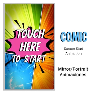 Comic Superhero Start Screen Mirror Photo booth Animations