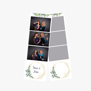 Classic White Wedding Photo Booth Strip Template 2&quot;x6&quot;.  Photoboothstrips