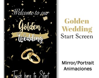 Gold Wedding Anniversary Start Screen Mirror Photo booth Animations