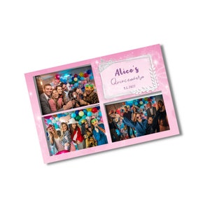 Quinceanera Photo Booth Template 4&quot;x6&quot;. Wedding Photo Booth Template. Quinceanera PhotoBoothStrip 4x6, Photobooth Template