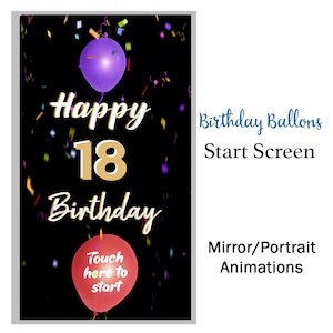 18 Birthday Start Screen Mirror Photo booth Animations