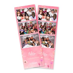 Quinceanera, Birthday Party Photo booth Template 2&quot; x 6&quot;.  Mirror Booth template.