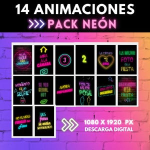 Neon Animation Pack for Magic Mirror, Photo Booth, and Photo Booth. Party, Birthday, and Neon Animations