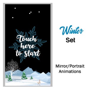 Winter Animations Photo both Set. Magic Mirror Animations, iPad booth, selfie booth 10 Christmas Template Pack/New Year/ Winter Photo Booth