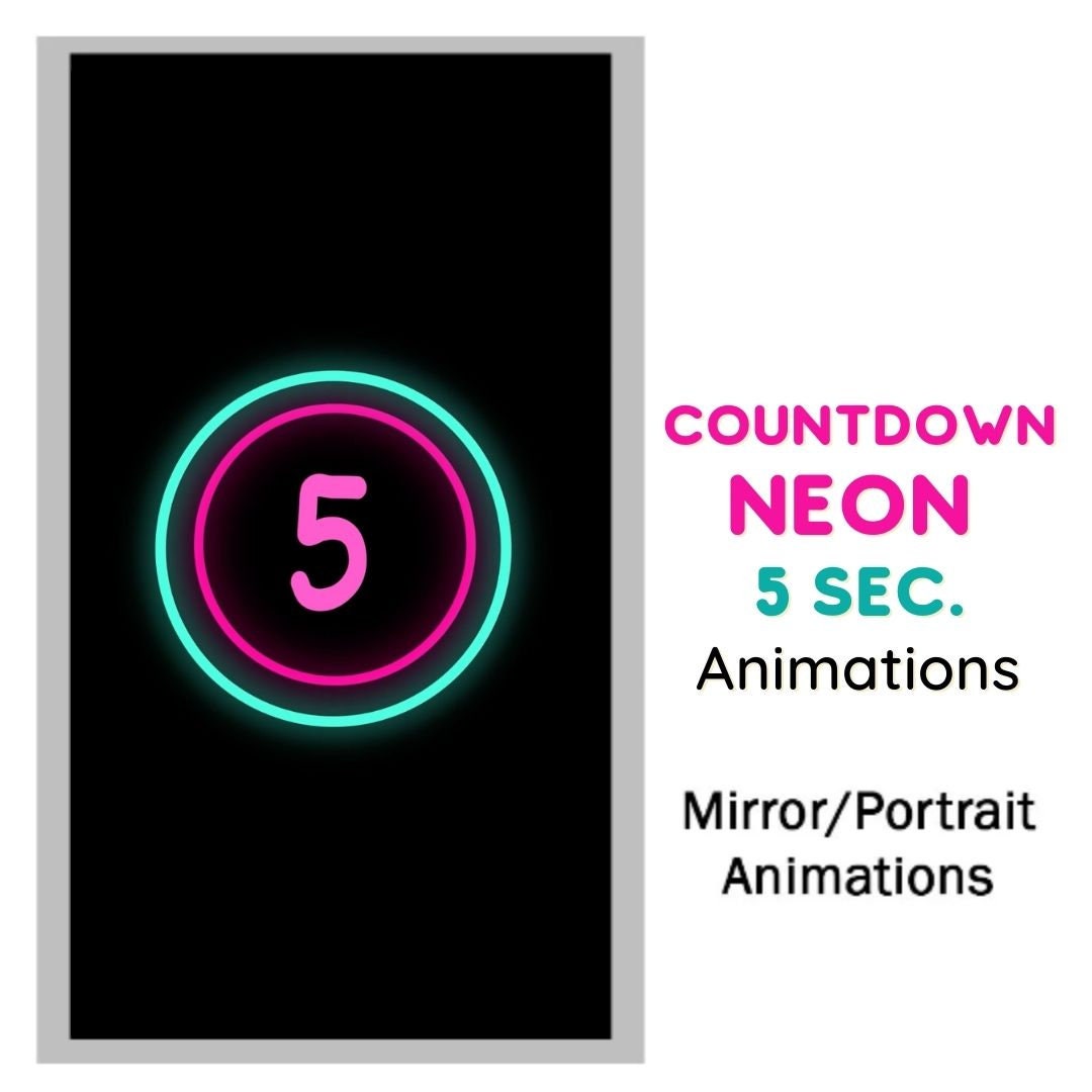 Countdown Neon 5 Seconds Animation to Mirror Photo Booth - Etsy Canada Countdown Neon 5 Seconds Animation to Mirror Photo Booth - Etsy Canada