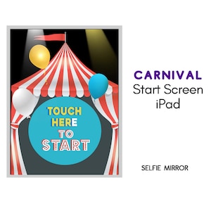 Carnival Circus Start Screen iPad Photo booth Animations. LumaBooth, Touchpix, Snappic