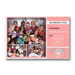 Boarding Pass Photo Booth Template 4&quot;x6. Travel PhotoBoothStrip 4&quot;x6&quot;