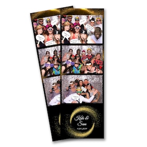 Black Glitter 2&quot;x6&quot; Photo Booth Template Overlay . Photoboothstrip Black Glitter
