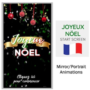 Joyeux Nöel Start Screen Mirror Photo booth Animation.Xmas Start Screen