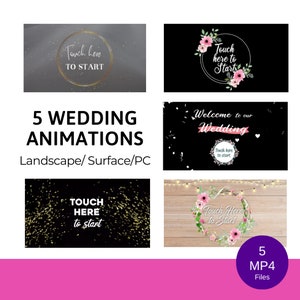 5 Wedding Start Screen Animations Set Landscape to photo booth