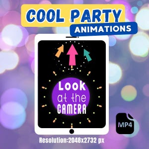 Cool Party iPad Animations Set for ipad booth, selfie Photo Booth. LumaBooth, Touchpix, Snappic