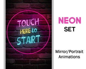 Neon Set Magic Mirror Animations. Neon set Photobooth Mirror Booth animations.