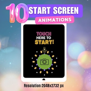 10 Start Screen Animations Bundle to iPad Booth. Ipad Booth, selfie booth Wedding, Party, Birthday set. Animations to Selfie Mirror.