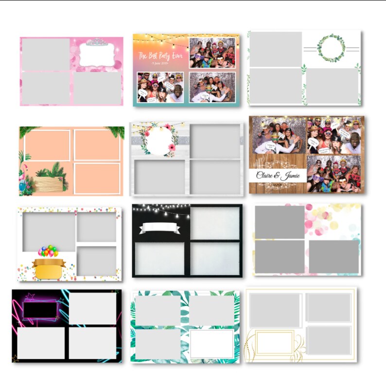 100+ Photo Booth Templates Bundle 2x6 4x6 6x4 | Wedding, Party ...