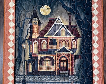 Halloween Haunted House Bird House Raven Quilted Wall Hanging - Etsy