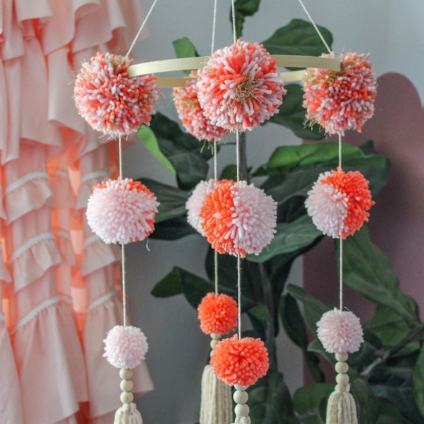 Pom Pom & tassel baby mobile