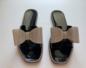 New Women's Slide, Flat, Glitter, Sparkle Sandal, "Pick your Size"