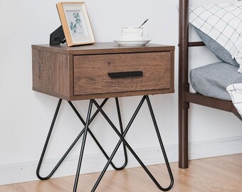 Metal Nightstand Etsy