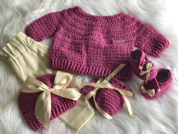 Conjunto de bebe tejido / ropa para bebe / ropa de nina | Etsy México
