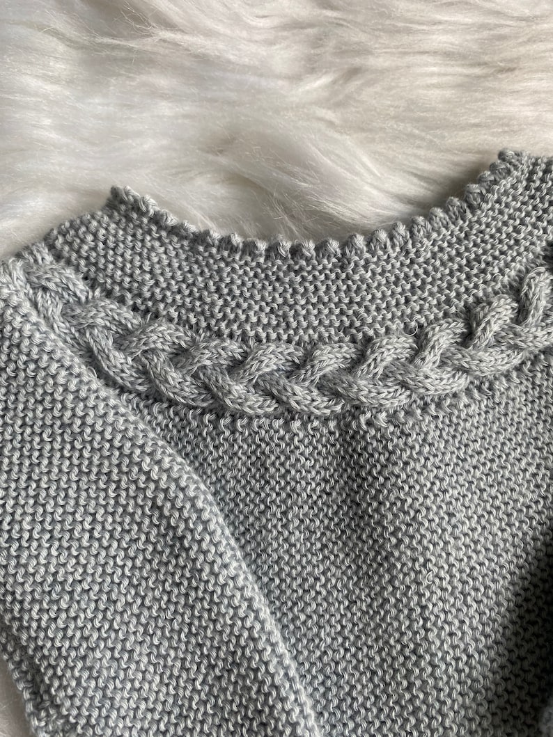 neutral color preemie baby knitwear sweater baby clothes gift Light gray home baby sweater handmade baby clothes 0-1 month unisex