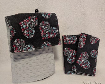 Heart Paw Cluster Baby Burp Cloths