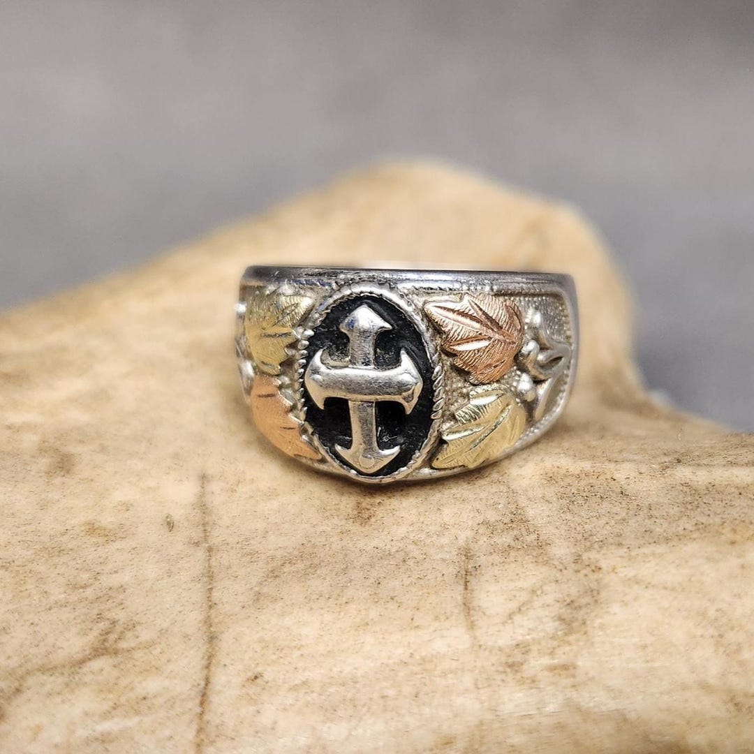 Vintage Religious / Cross Ring | Sterling Silver With 12k Black Hills ...