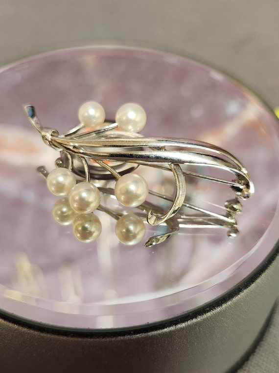 Vintage Sterling Silver with Pearls Pin / Brooch