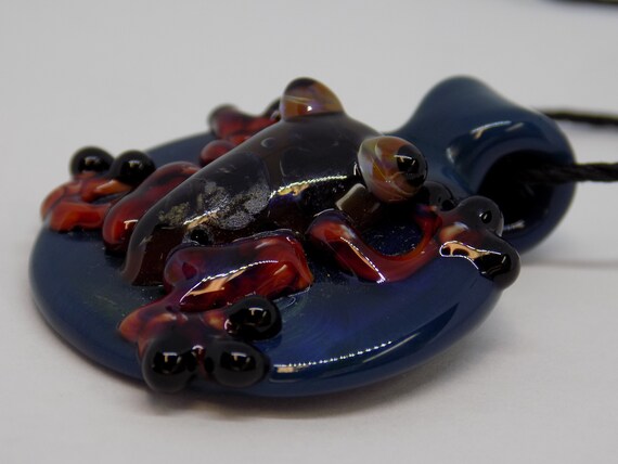 Hand-blown Glass Frog Pendant Necklace COMPLETELY… - image 6