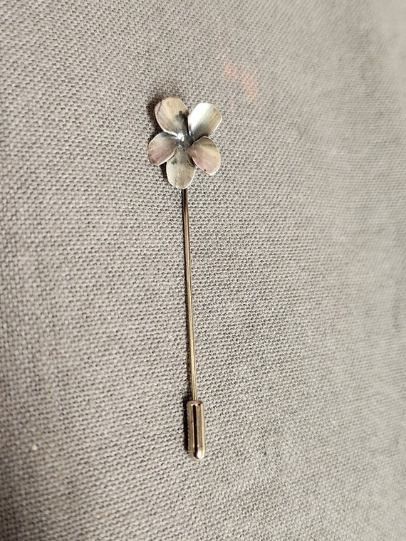 Vintage Sterling Silver Dogwood Flower Stick Pin