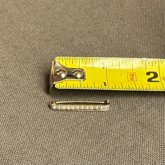 Vintage 14k Gold Pearl Brooch Pin 12 Prong Set Ro… - image 9