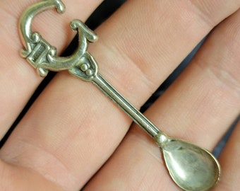 Vintage Sterling Baby Spoon Letter C 2.5" 4.2 Grams Silver Collectible Flatware & Silverware