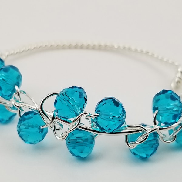 Victoria blue Czech crystal bracelet