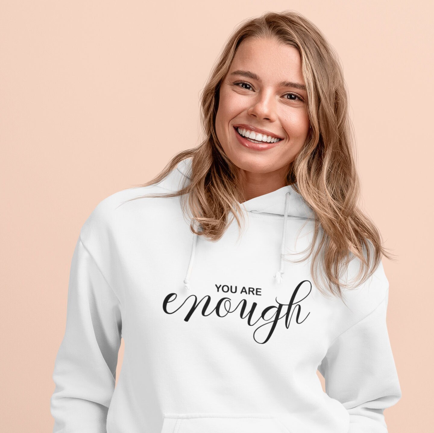 You Are Enough Hoodie Casual Sweater Empowerment Positive Etsy