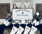 North Pole bed and breakfast sign, Christmas sign, romantic Christmas sign, cozy, gift
