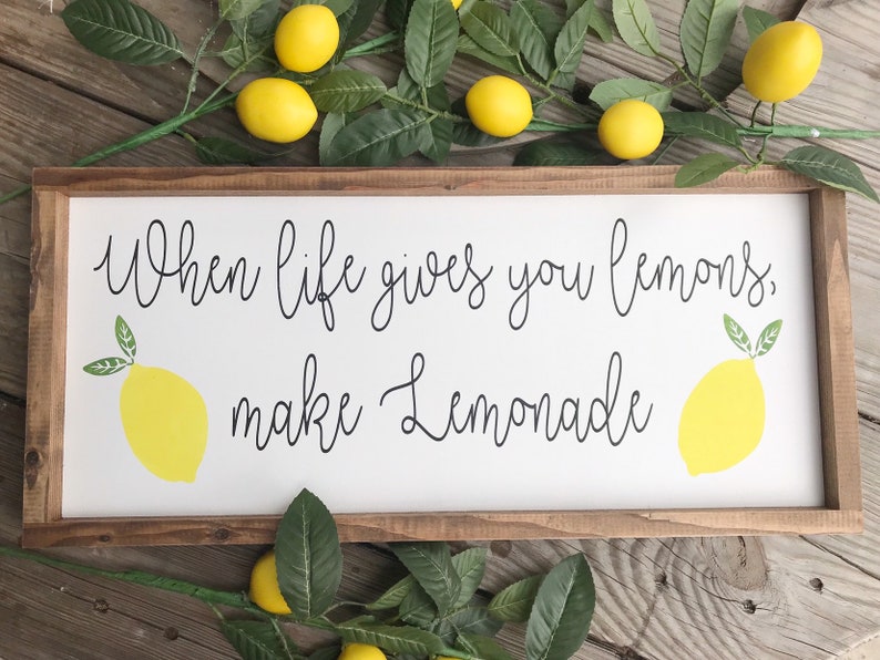 When life gives you lemons make Lemonade sign kitchen sign Etsy