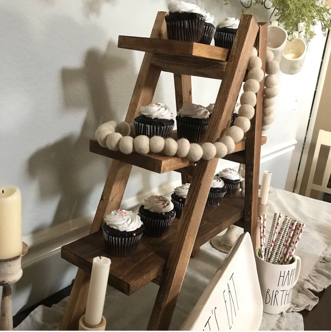 Cupcake ladder cupcake stand mug holder coffee bar gift Etsy