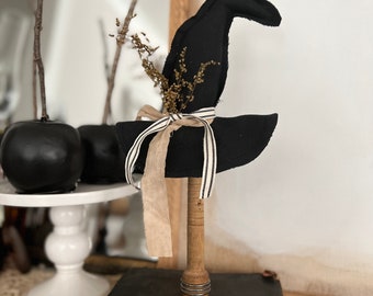 Witch hat on a vintage spool, vintage inspired Halloween decor, Halloween decor, fall decor, gift, PREORDER