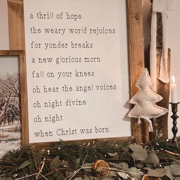 A thrill of hope sign, Christmas sign, religious Christmas sign, gift, oh holy night