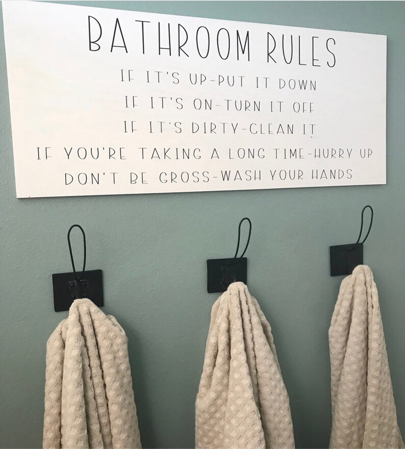 Bathroom Rules Sign Bathroom Humor PRE ORDER Etsy