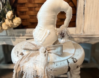 Witch hat, shabby chic with hat, vintage inspired witch hat,  primitive witch hat, neutral Halloween decor, gift, PREORDER