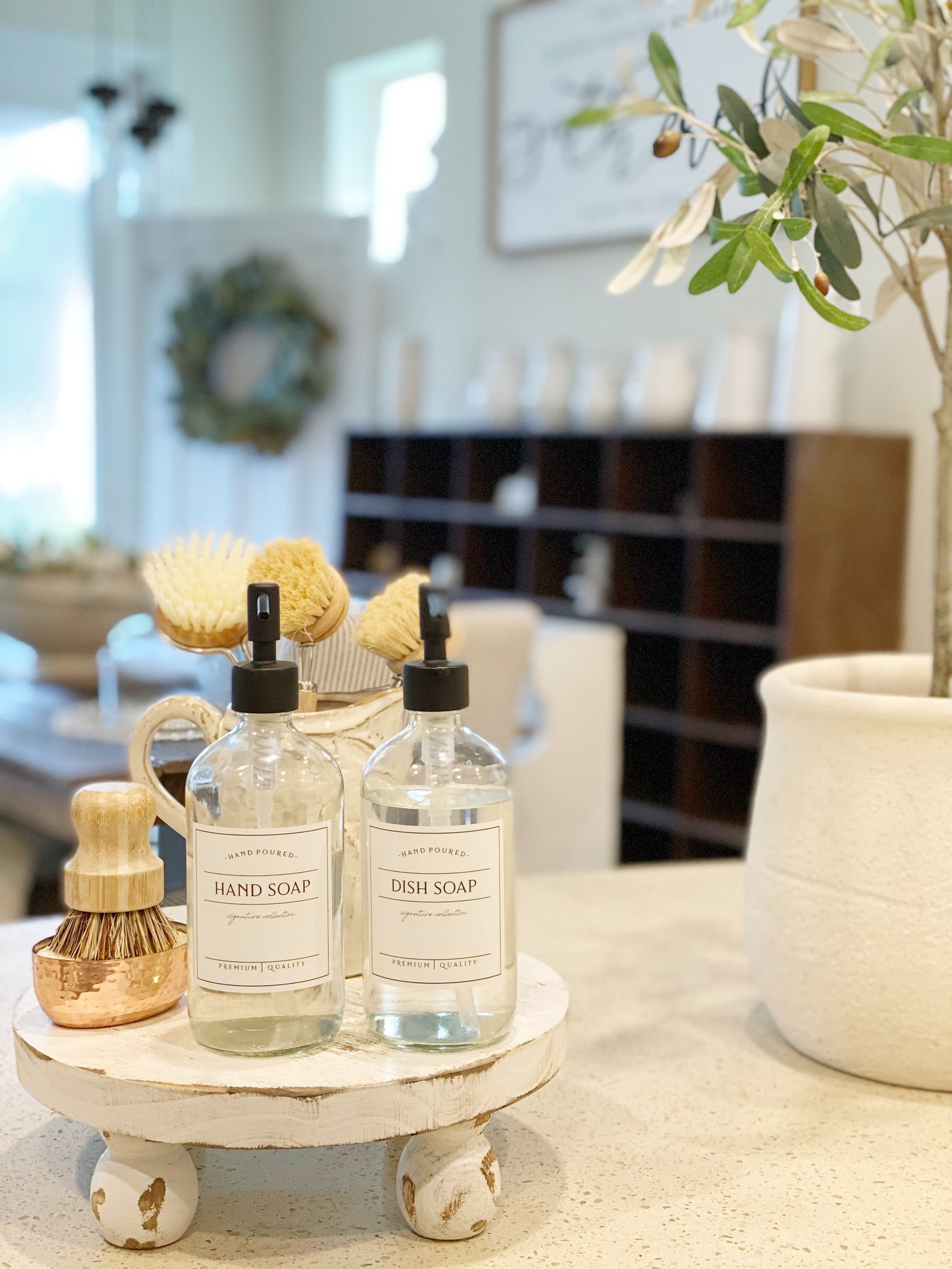 Decorative Riser White Distressed Riser Large Round Riser - Etsy