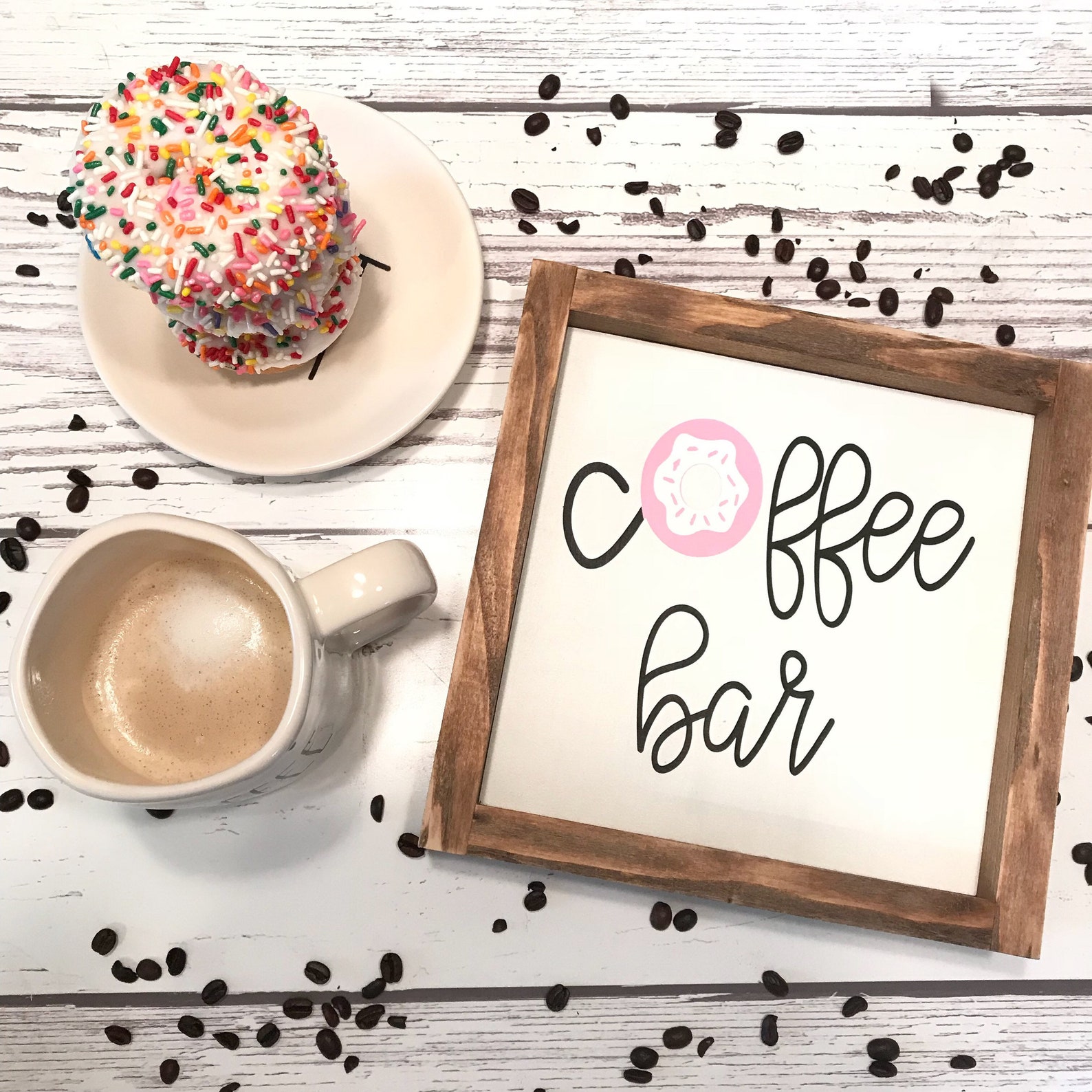 Coffee Bar Sign Donut Sign Framed Sign Gift Coffee Station Etsy