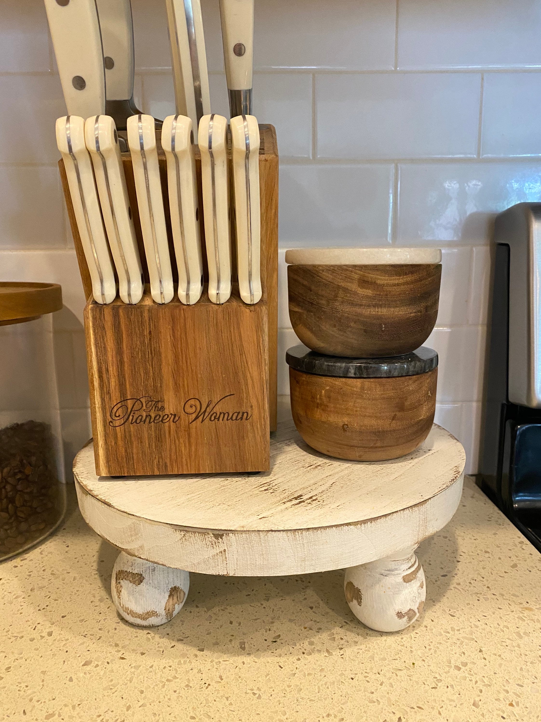 Decorative Riser White Distressed Riser Large Round Riser - Etsy