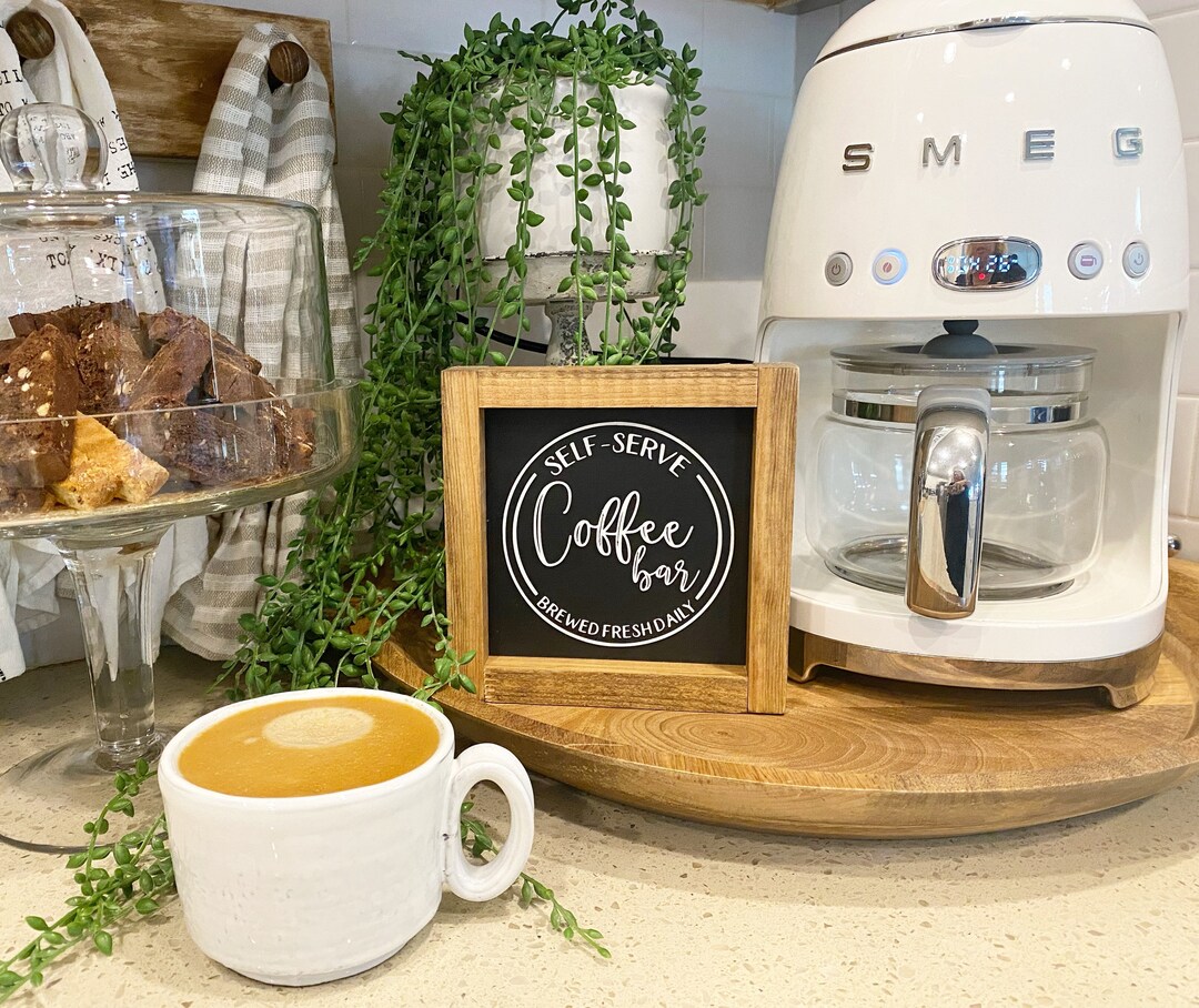 Self Serve Coffee Bar Brewed Fresh Daily Sign Coffee Sign Etsy