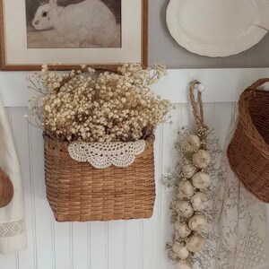 Faux garlic braid, faux garlic braid with dried flowers, garlic decor, gift, PREORDER