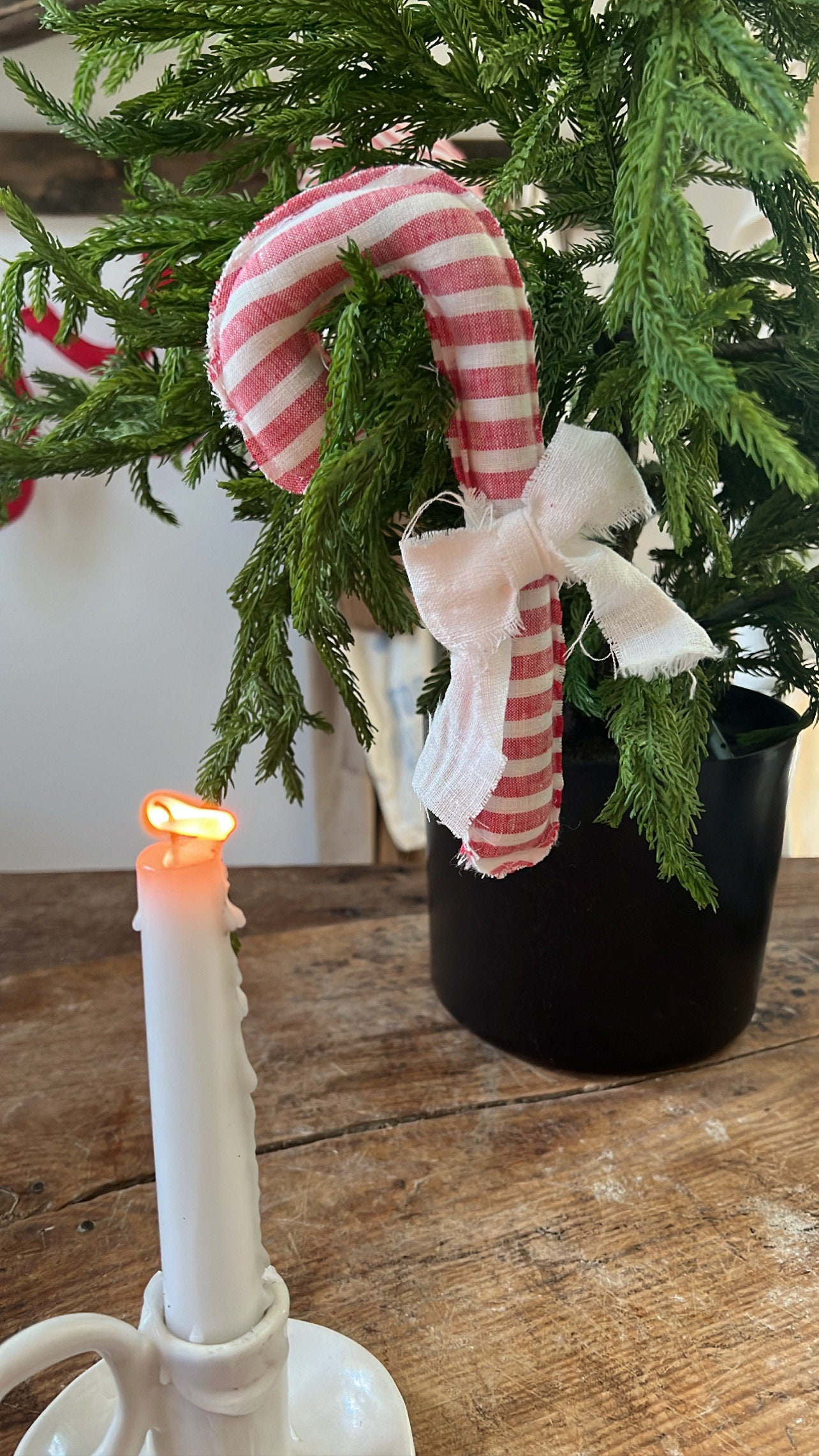 Candy Cane Hanger, Fabric Candy Cane, Christmas Decor, Peg Rail Hanger ...