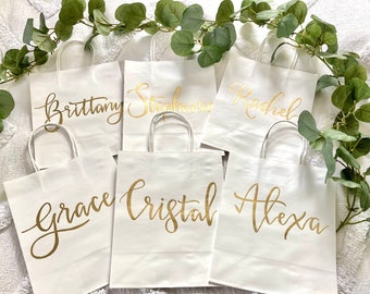 Custom Hand Lettered Customized Gift Bag | Personalized Gift Bag | 8x10" Paper Gift Bag | Embossed Gift Bag | Calligraphy Wedding Goodie Bag